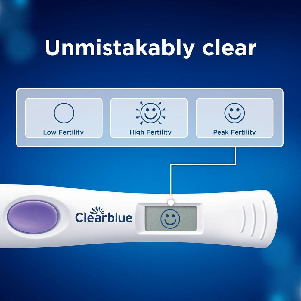 Clearblue test-sticks close-up highlighting compact design