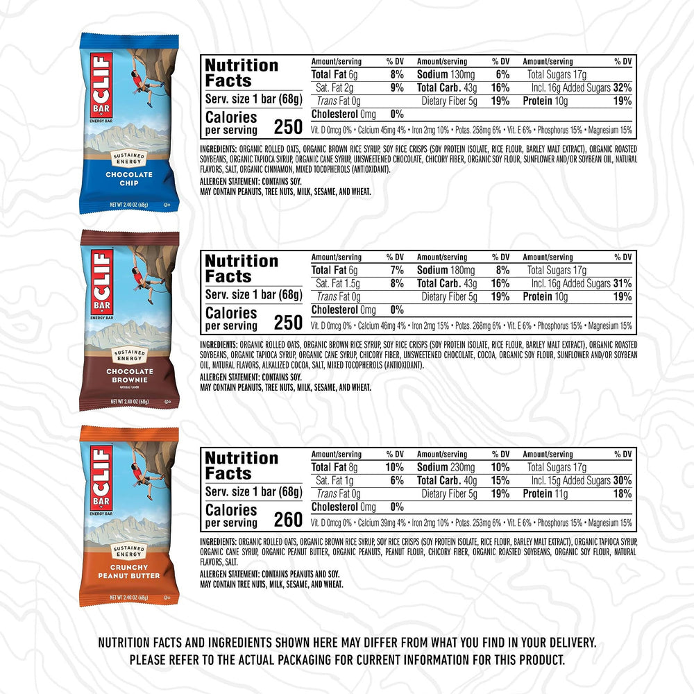 CLIF BAR Crunchy Peanut Butter variety-pack bar for endurance workouts