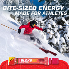 Nutritional label on Clif Bloks Sours Strawberry Lemonade highlights caffeine content