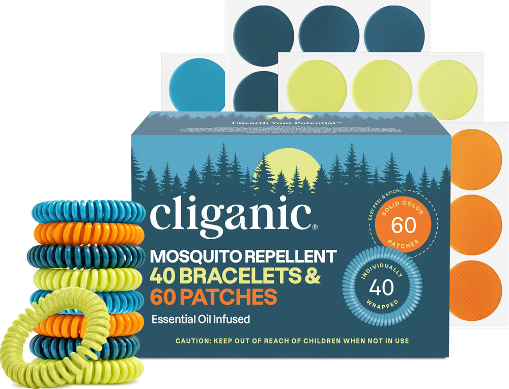 Cliganic mosquito bracelet stickers pack in multi-color, ideal for outdoor protection