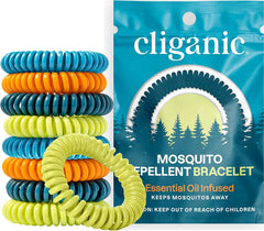 Cliganic mosquito bracelets 50-pack to deter mosquitoes outdoors.