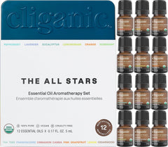 Cliganic peppermint essential oil bottle for refreshing diffusions.