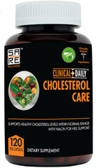 Clinical Daily Cholesterol Care bottle with vegan capsules for daily support.
