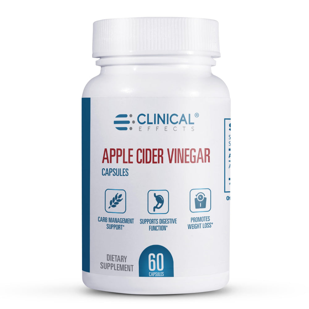 Clinical Effects Apple Cider Vinegar Capsules bottle view highlighting daily use.
