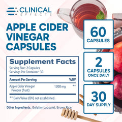 Clinical Effects ACV capsules lifestyle shot suggests an easy daily ritual.