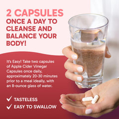 Clinical Effects ACV capsules packaging highlights purity and absence of aftertaste.