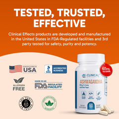 Clinical Effects Ashwagandha capsules being poured for easy daily intake