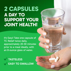 Clinical Effects TC Relief bottle back with ingredients and Bioperine for absorption
