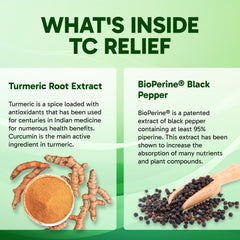 Clinical Effects TC Relief label emphasizes 95% curcuminoids for potency
