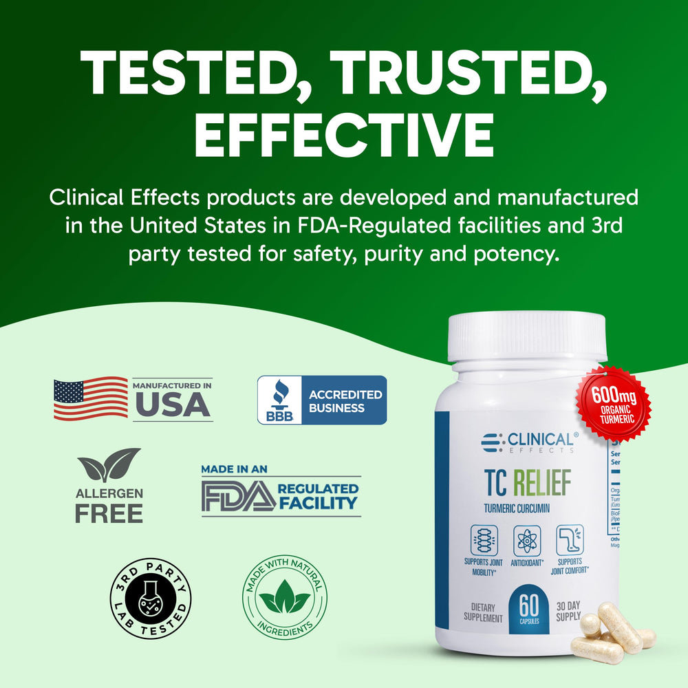 Clinical Effects TC Relief USA-made seal signaling quality and safety