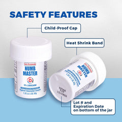 Clinical Resolution Numb Master child-resistant cap feature