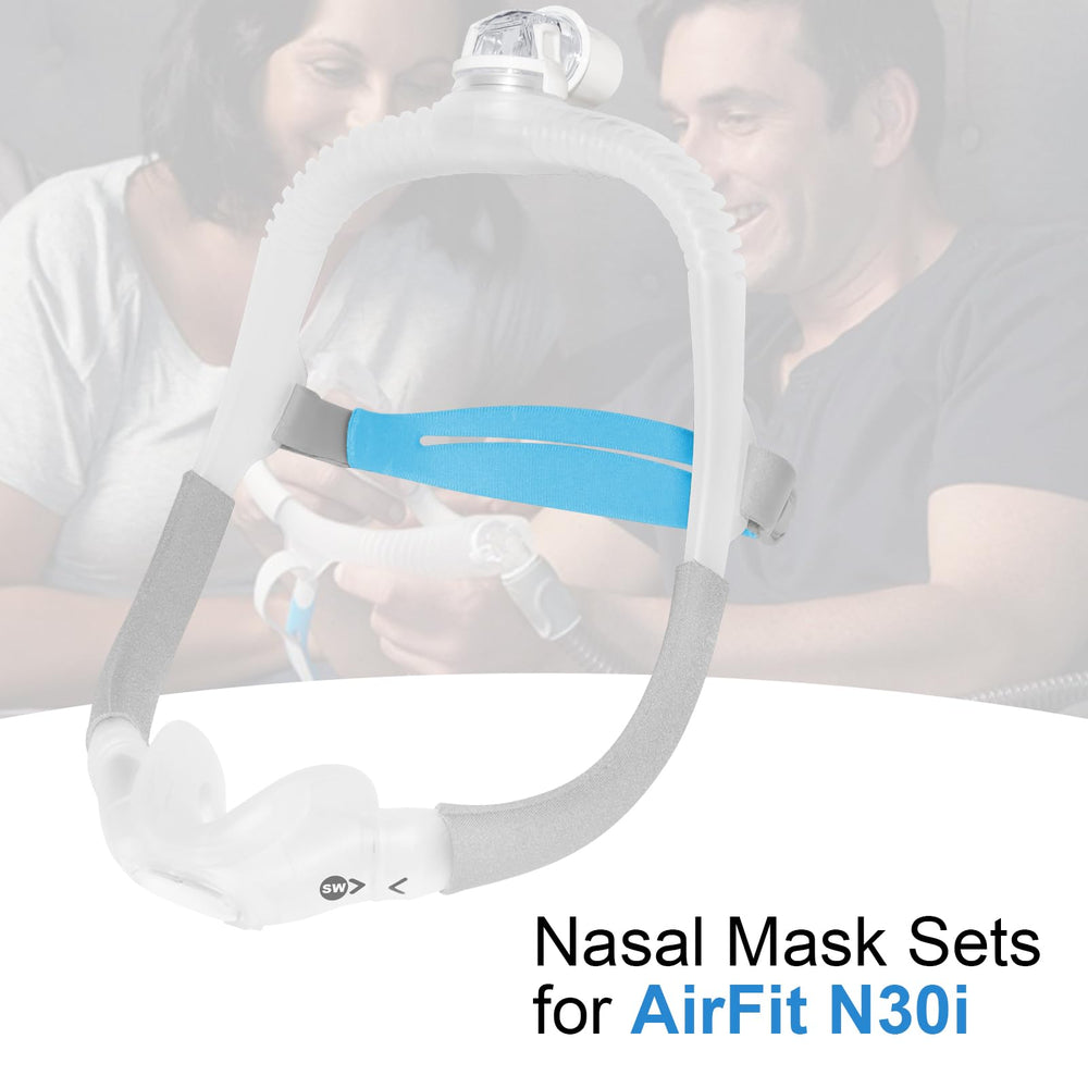 CLNRMA AirFit N30i nasal cushion demonstrates a gentle seal for comfort.
