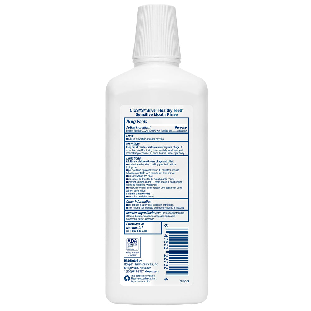 CloSYS Silver teeth strength: strengthens teeth while providing a mild, non-irritating experience.