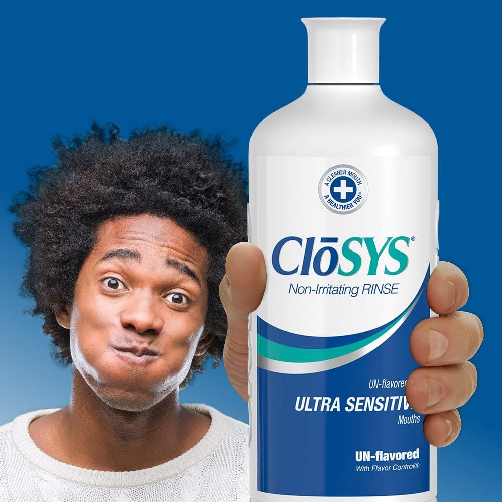 CloSYS Ultra Sensitive Mouthwash action targets germs that cause bad breath.