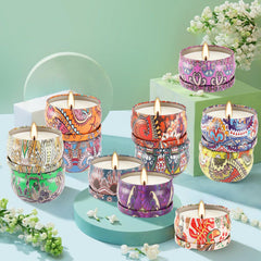 CLTNIKET soy wax tin candle burning with clean scent and even melt