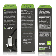 CLYOR Voice37 ingredients list, herbal blend aimed at soothing and lubricating the voice.