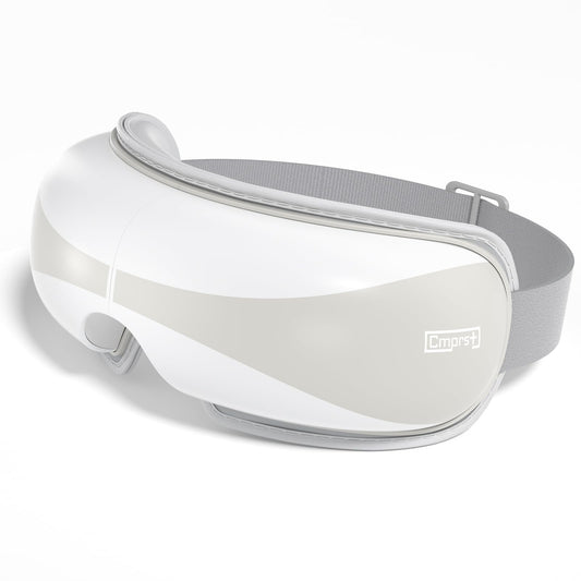 Cmprst Eye Massager with Heat demonstrates soothing warmth for tired eyes