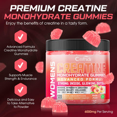 CNFHDI creatine gummies women pour image emphasizes quick consumption during training.