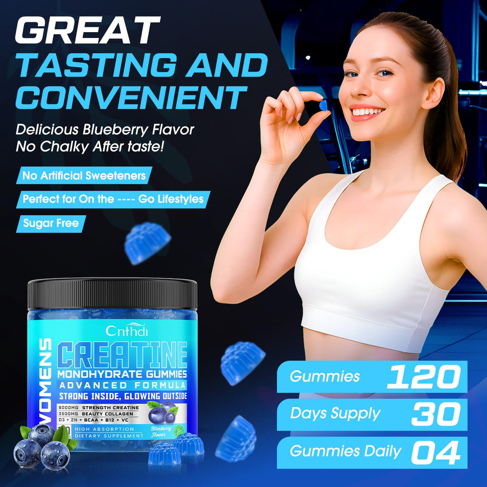 CNFHDI Creatine Gummies label lists vitamin D3 and zinc for overall wellness
