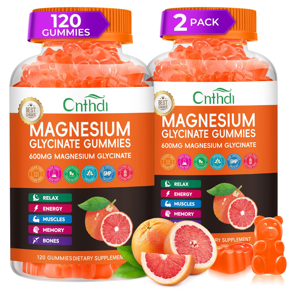 CNFHDI magnesium glycinate gummies bottle with grapefruit flavor for nightly relaxation