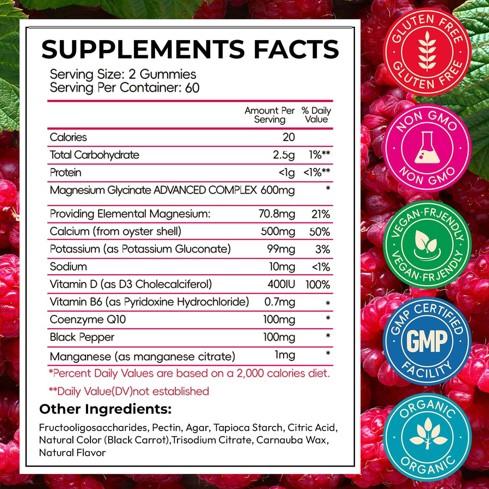 CNFHDI Magnesium Glycinate Gummies bottle back with supplement facts