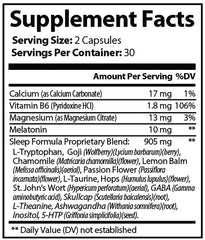 Coast to Coast Nutrition Sleep Support capsules closeup highlights easy nightly use.