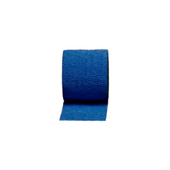 Coban NL blue non-latex wrap demonstrates self-adherence for secure dressings.