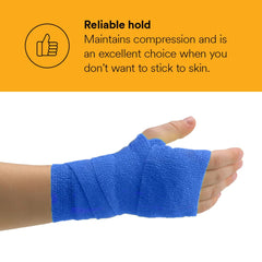 Coban NL latex-free packaging highlights safe, latex-free product.