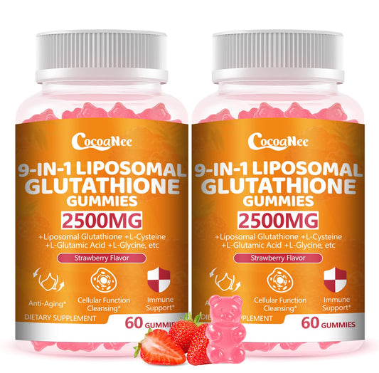 CocoaNee Glutathione Gummies bottle with liposome delivery for enhanced absorption.