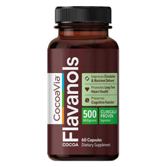 CocoaVia Cocoa Flavanols 500mg bottle for daily heart and brain support