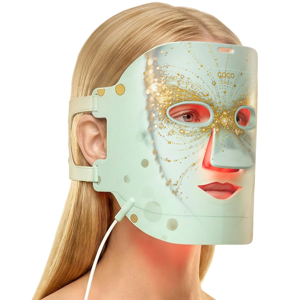 COCO CORALIA red light mask front view for at-home facial care