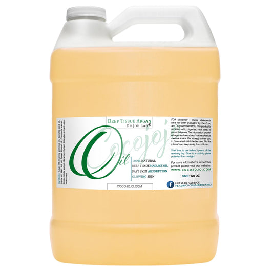 Cocojojo Deep Tissue Massage Oil bottle with natural carrier oils for smooth massages