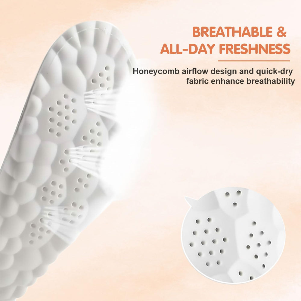 Cocwaus Steppers 4D Honeycomb Breathability keeps feet cool and dry.