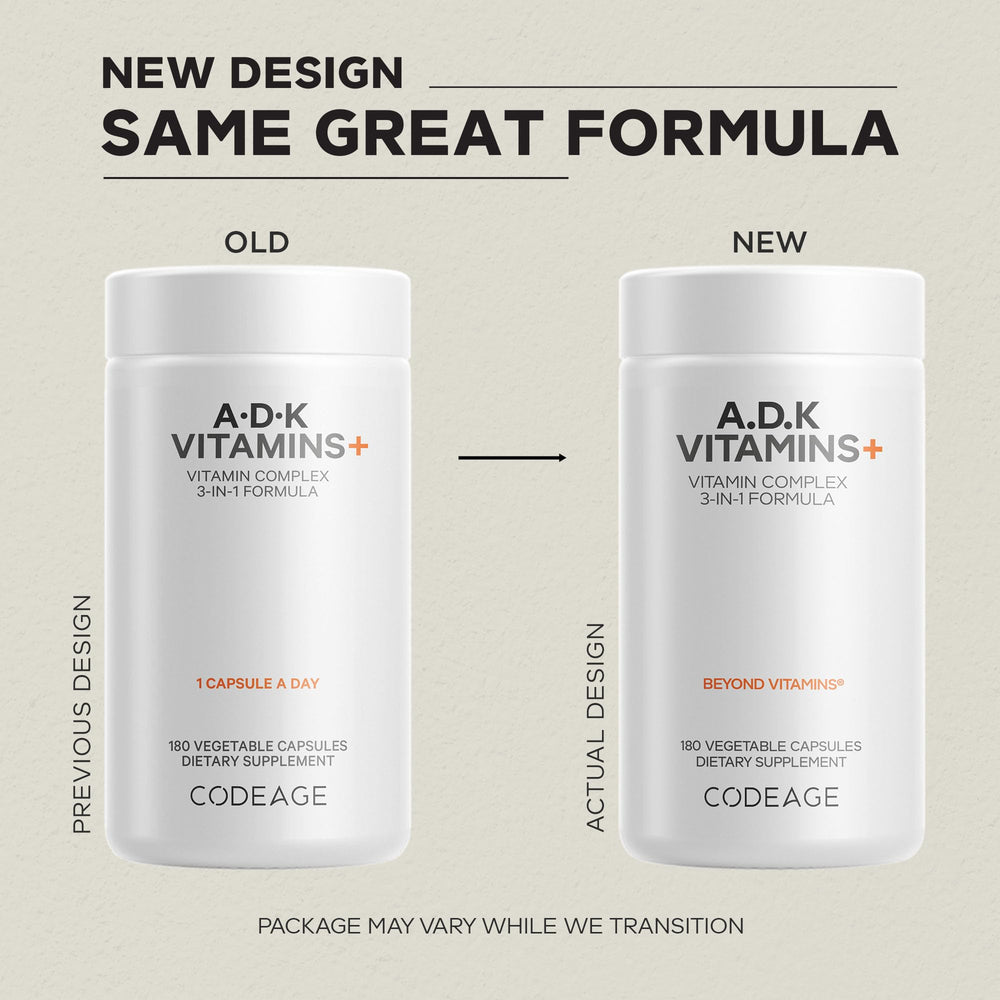 Codeage ADK label close-up highlighting the A-D-K vitamin blend