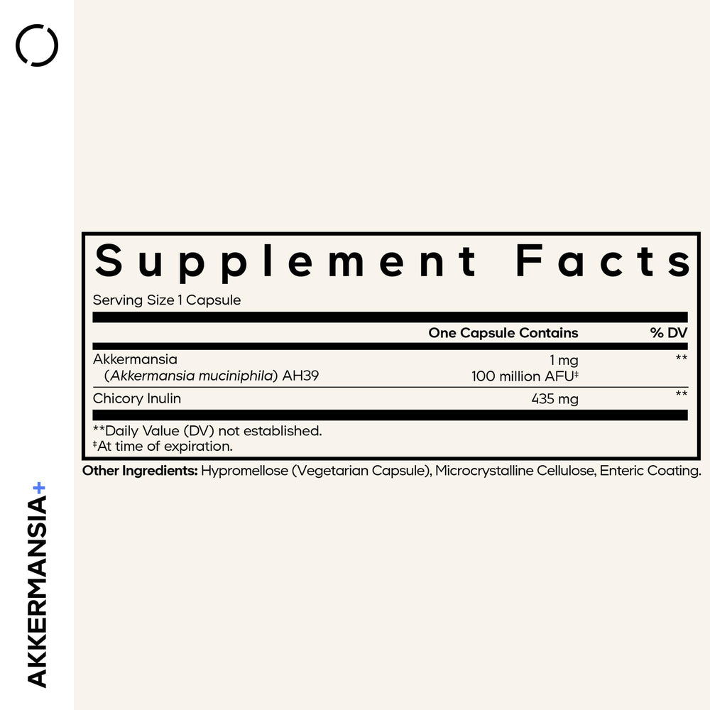 Codeage Akkermansia Muciniphila bottle showing a three-month supply for consistent use.