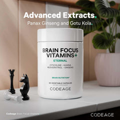 Codeage Brain Focus with Panax Ginseng extract for balanced energy.