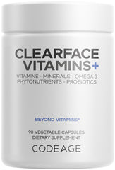 Codeage Clearface bottle front showing the skin nutrition blend.