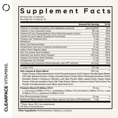 Codeage Clearface capsules closeup highlight convenient daily skin vitamins.