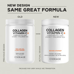 Codeage Collagen Peptides powder poured into a glass for quick mixing