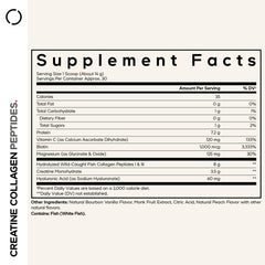 Codeage Creatine Collagen Peptides scoop beside powder for easy serving.