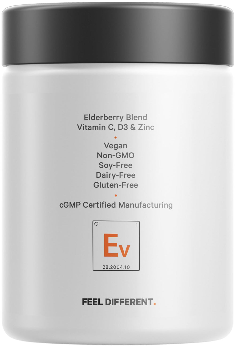 Codeage Elderberry Vitamins zinc-bisglycinate highlights chelated zinc for absorption.