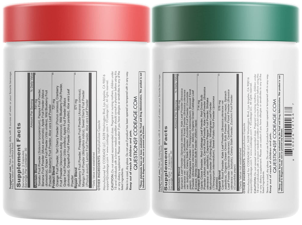 Codeage InstantFood Fast Fruits bottle front showing fruit capsule blend
