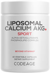 Codeage Liposomal Calcium AKG bottle front; liposomal delivery for potentially enhanced absorption.