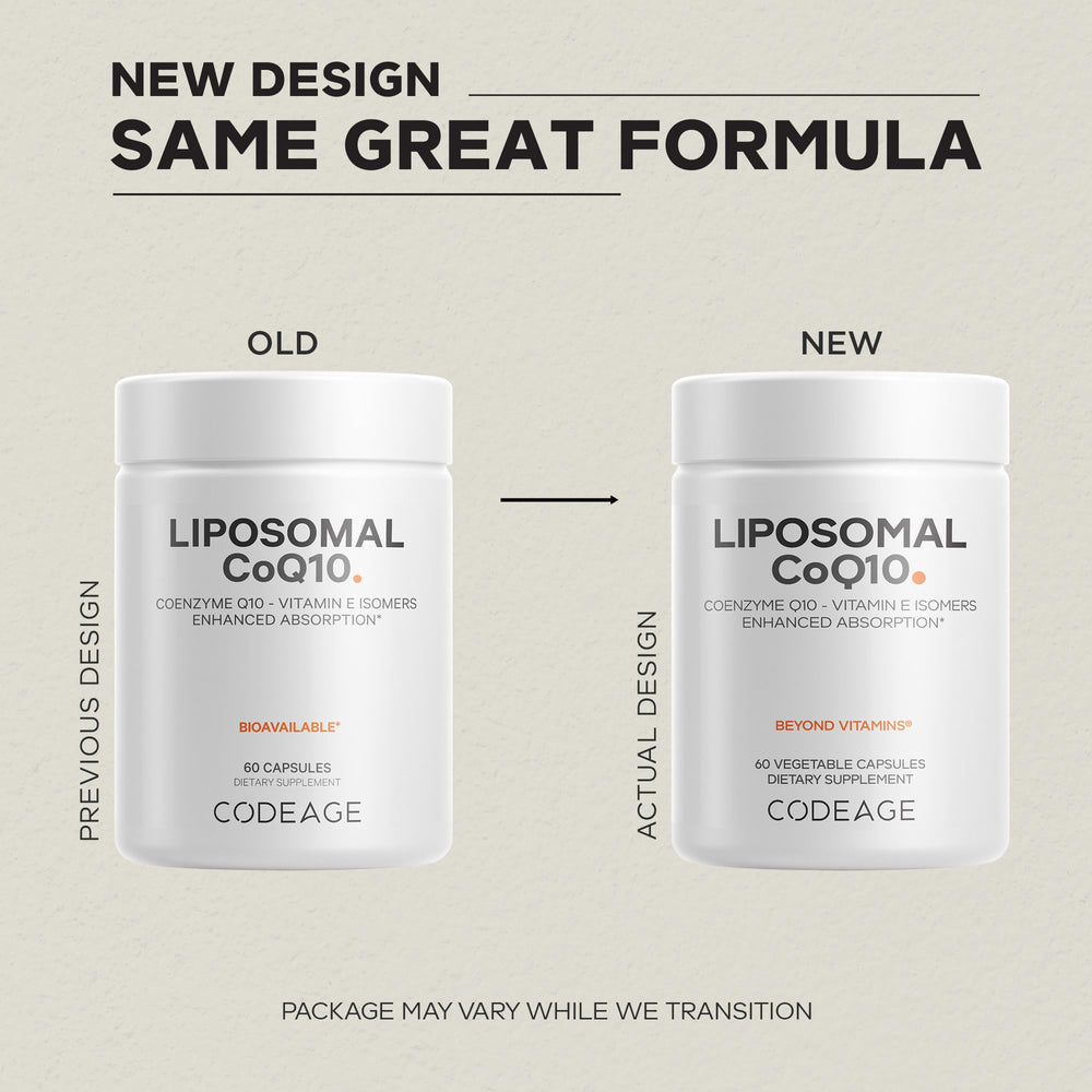 Codeage Liposomal CoQ10 delivery technology highlights absorption benefits