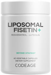 Codeage Liposomal Fisetin bottle showing a one-month supply