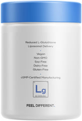 Codeage liposomal glutathione 1000 mg vegan-non-gmo label communicates clean ingredients.