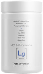 Codeage Liposomal Glutathione+ manufactured in the USA with vegan, non-GMO standards.