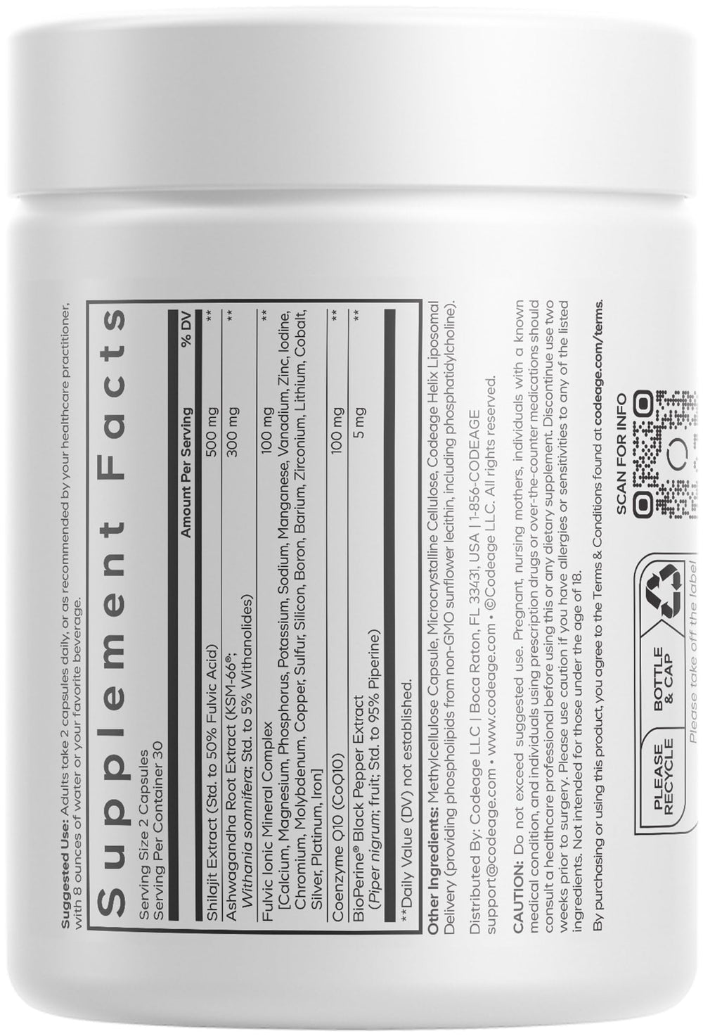 Codeage Liposomal Himalayan Shilajit capsules – easy daily supplement format for busy routines.
