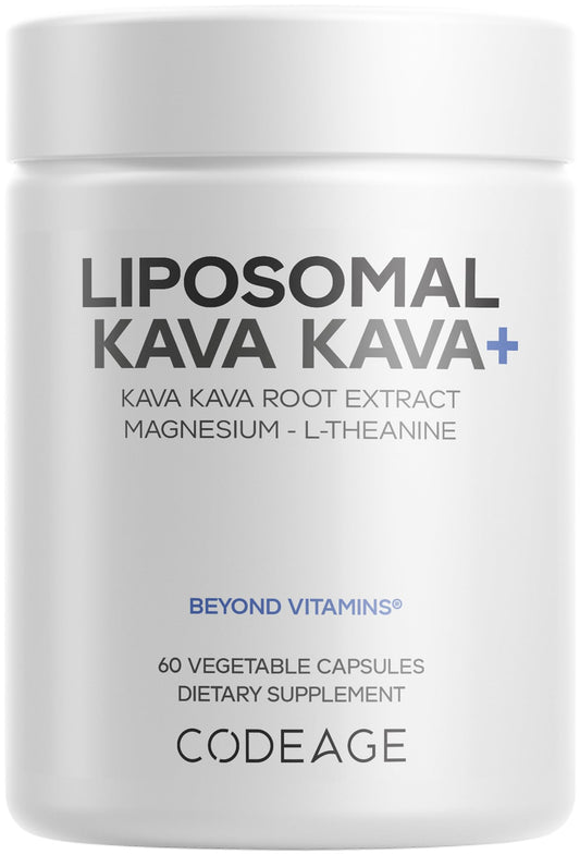 Codeage Liposomal Kava Kava bottle showing a ready to use daily supplement option