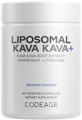 Codeage Liposomal Kava Kava bottle showing a ready to use daily supplement option
